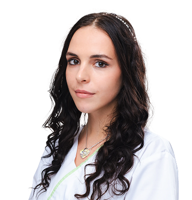 Žena v bielom plášti, dlhé vlasy